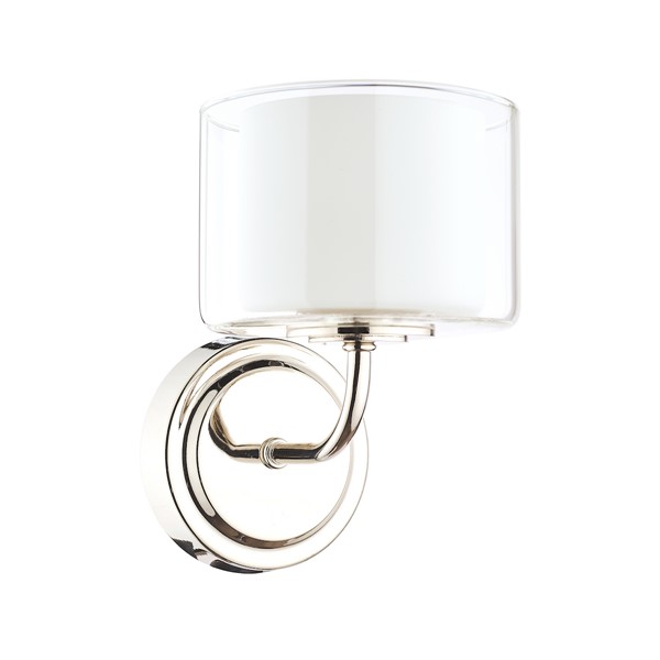 (image for) Laura Ashley Southwell Wall Light Polished Nickel & Glass Shade